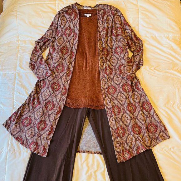 Maurices Haven Cozy Knit Tunic with Curved Hem in Orange/Brown (XXL) New w/Tag - Picture 12 of 12